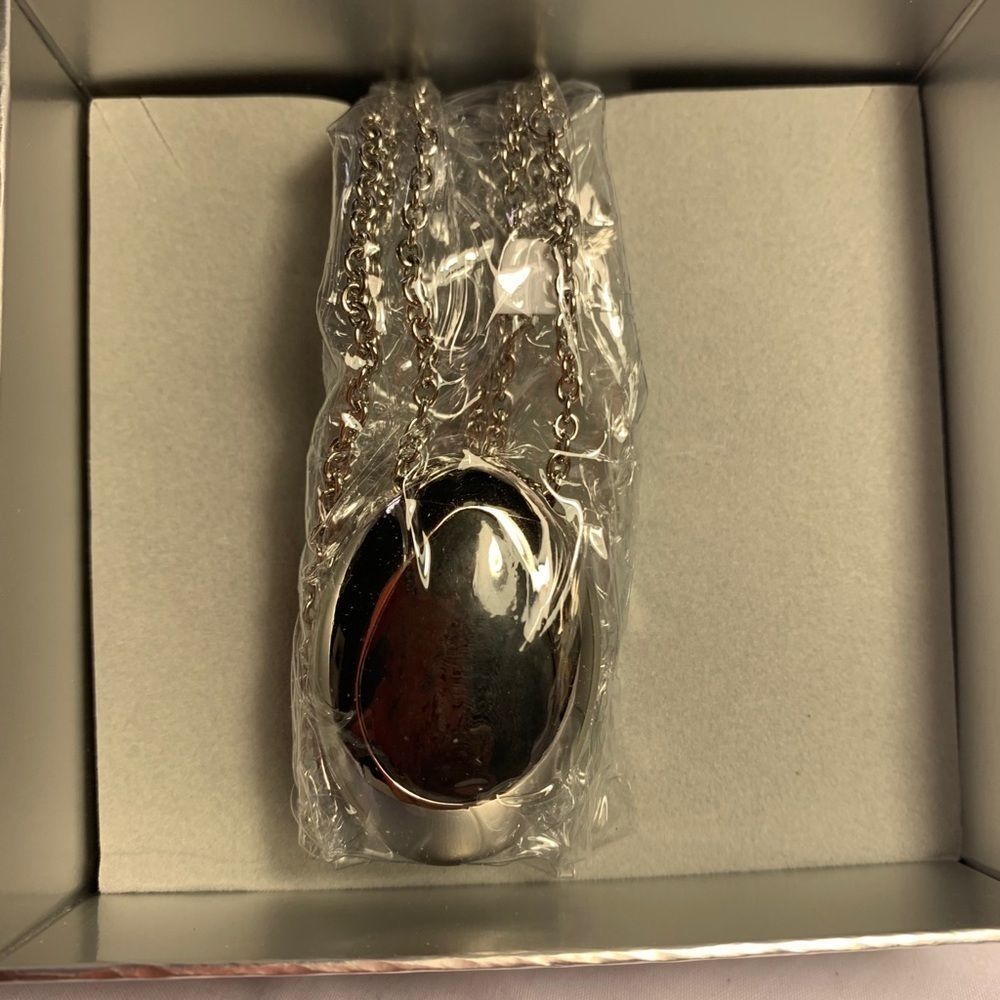 Calvin Klein Wood Silver Pendant Chain Necklace - Picture 3 of 15